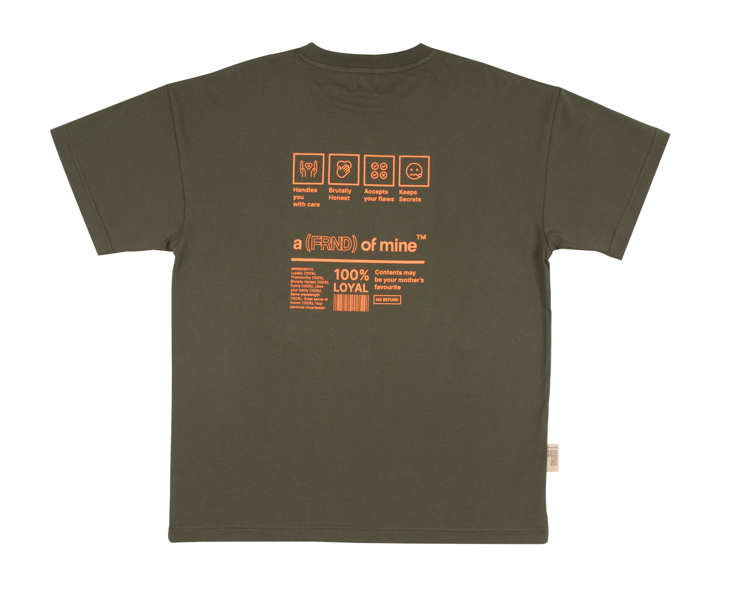 (FRND) Label T-shirt Olive